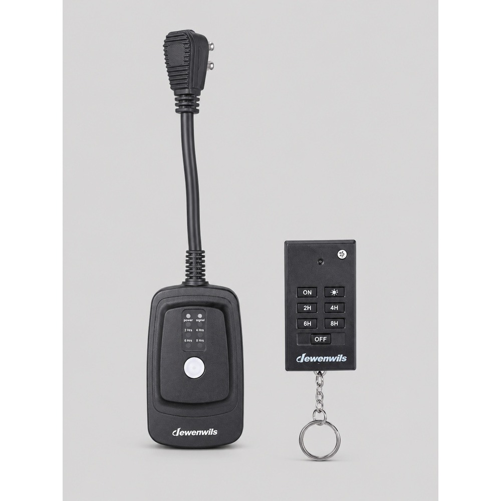Dewenwils Outdoor Wireless Remote Control Outlet Photocell Light Timer‎ Black